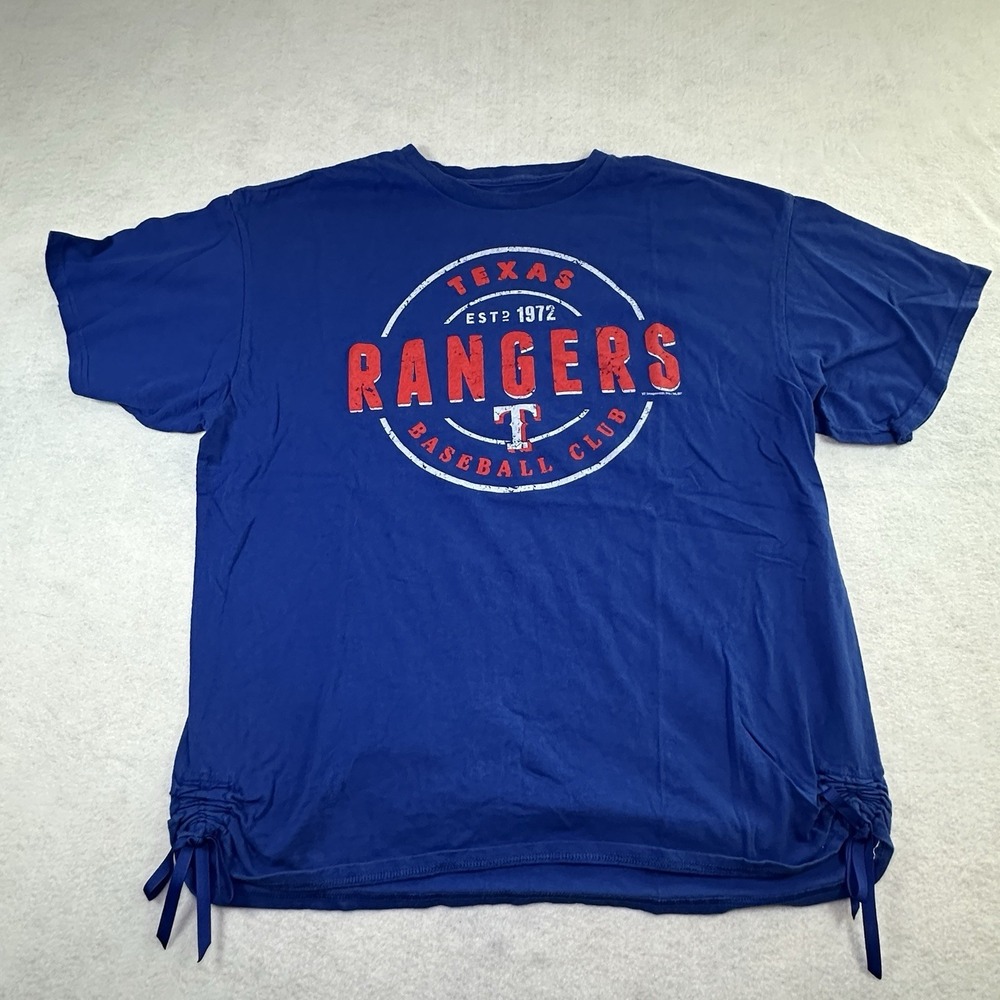 Texas Rangers MLB T-shirt Blue XL Cinched Bottom Hem